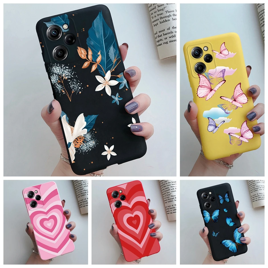 For Xiaomi Poco X5 5G Case 2023 Silicone Protective Soft TPU Phone Cover For Xiaomi Poco X5 Pro Fundas POCOX5 X5Pro Capa Flowers