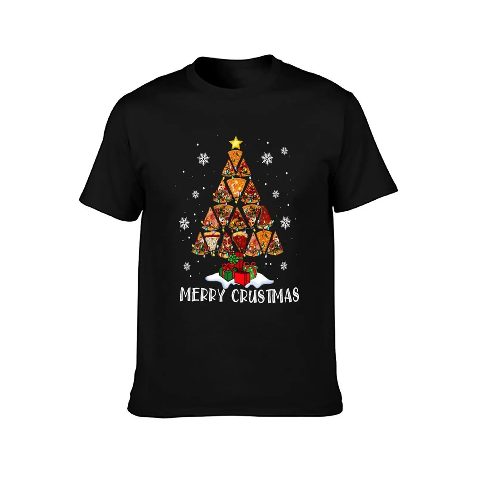 Funny Merry Pizza Christmas Tree Lights Food Lovers Boys Girls T-Shirt Anime t-shirt topping quick drying mens t shirt