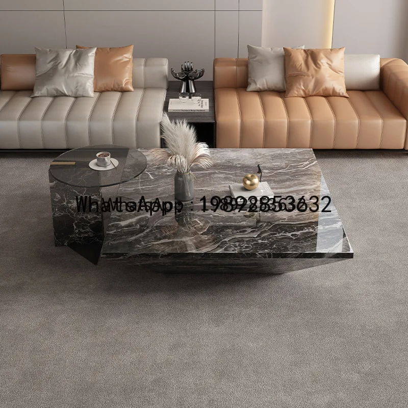 

G1 Italian Minimalist Living Room Home Coffee Table High-end Premium Foshan Natural Stone Coffee Table Natural Marble