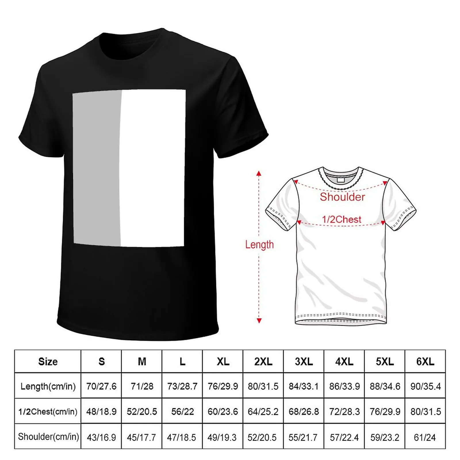 Silver Gray And White Half And Half T-Shirt Casual Loose Fit Short Sleeve T-Shirt