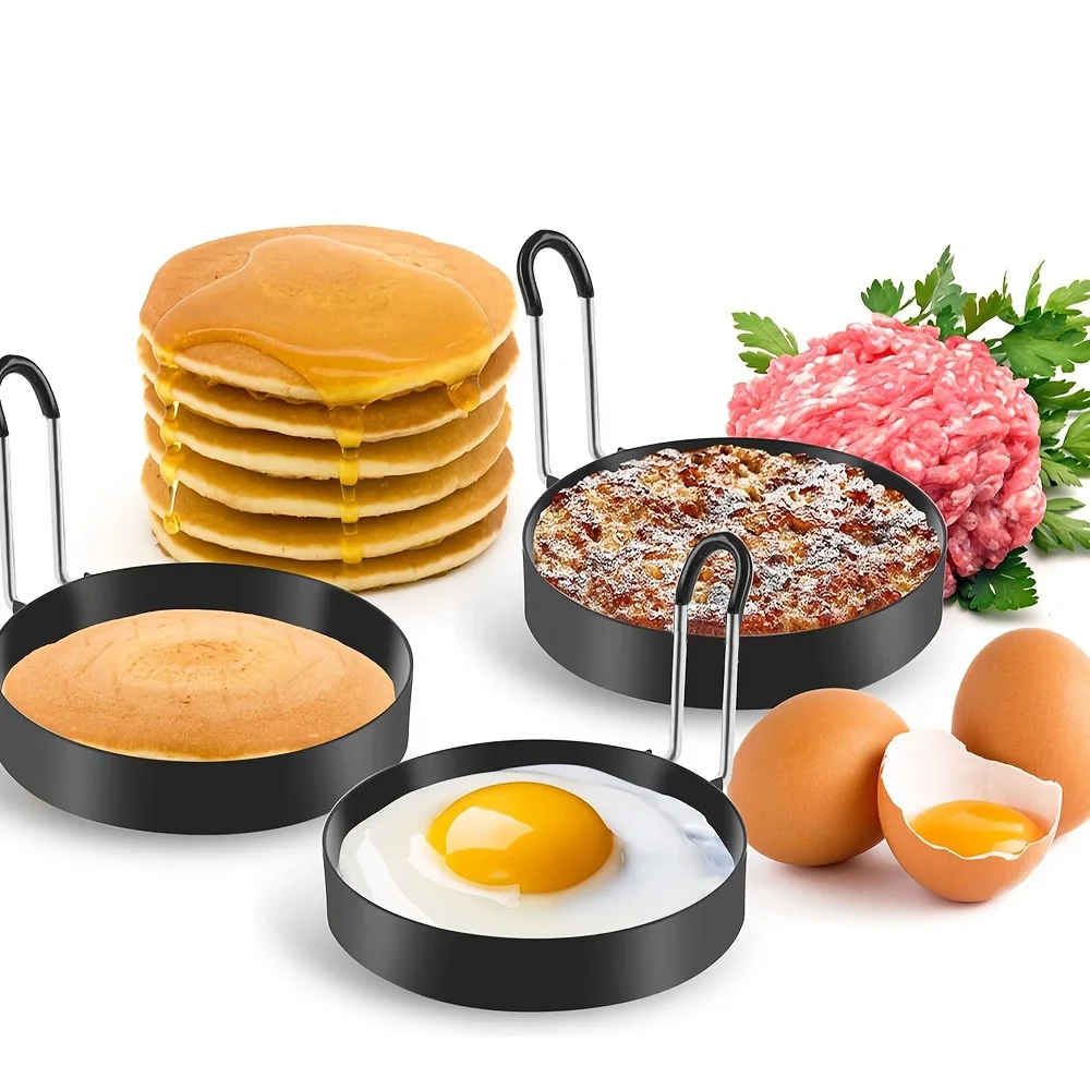 

Hamburger Patty Maker Mold Non-Stick Easy Breakfast Maker Pancake Fried Egg Shaper Baking Tools For Breakfast Sandwiches
