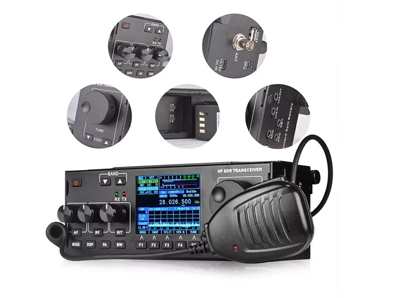 2024 New Style HF SDR Transceiver Color Display USB Charging 15W Output FM 50km Ran Communication  CB Walkie Talkie