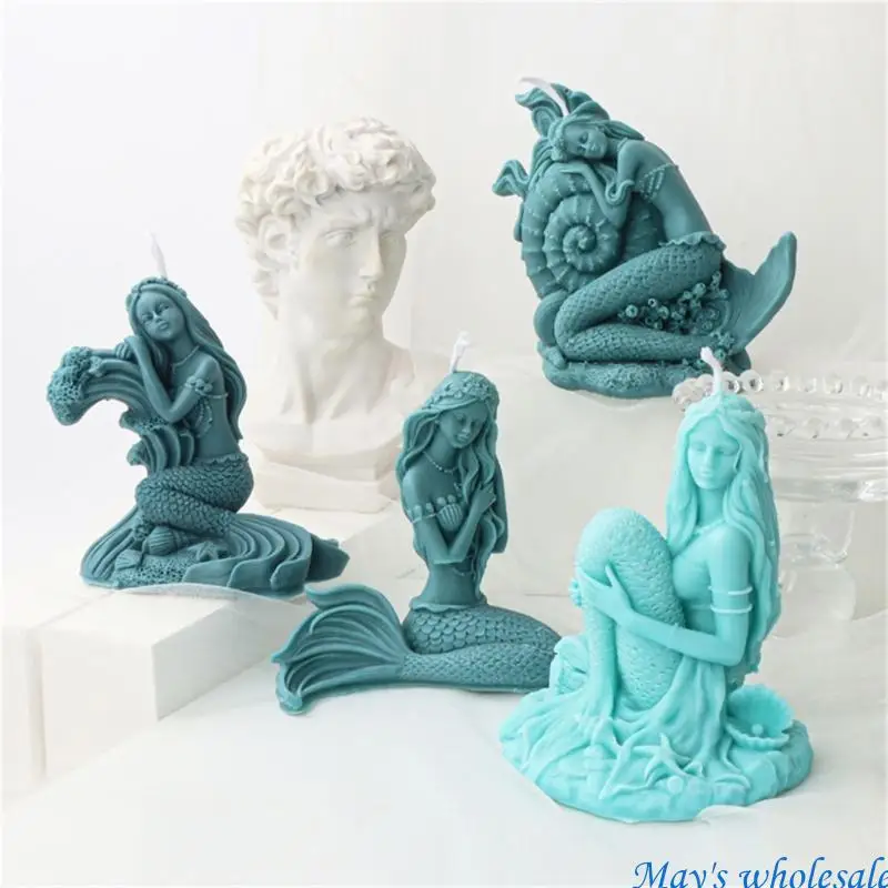 

Смола для изготовления штукатурки, 3D силиконовая форма, сделай сам, ракушка, мыло, русалка, форма для свечи 448A