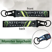 1PC Car Decoration Monster Energy Keychain Modified Motorcycle Double-sided Printing Motorcycle Keychain Pendant Decoration