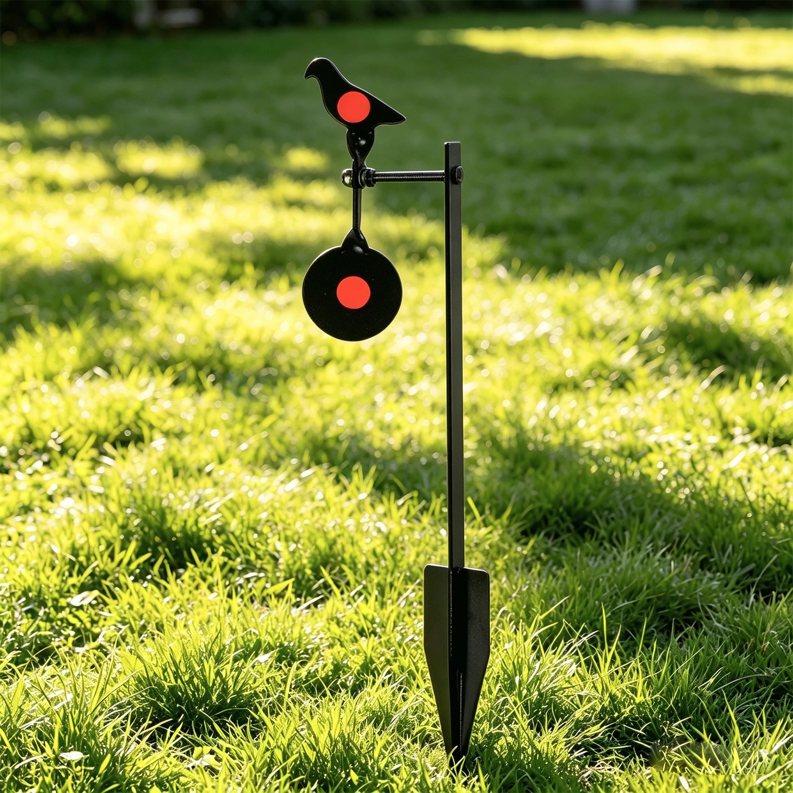 Modelo de Pájaro Metálico para Insertar en el Suelo 360 ° Objetivo giratorio para tiro de animales, para práctica de t