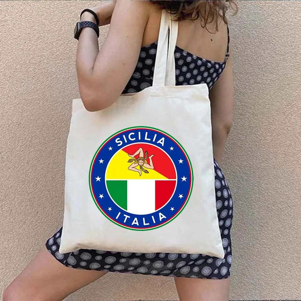 Italiano firenze Pisa torre milano Sicilia Italia roma Italia bandiera mappa milano Shopping spalla tela Totes borse Shopper borse