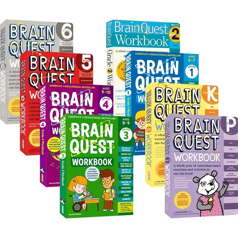 Brain Quest Workbook English Version of The Intellectual Development Card Books Questions and Answers Card Smart Child Kids