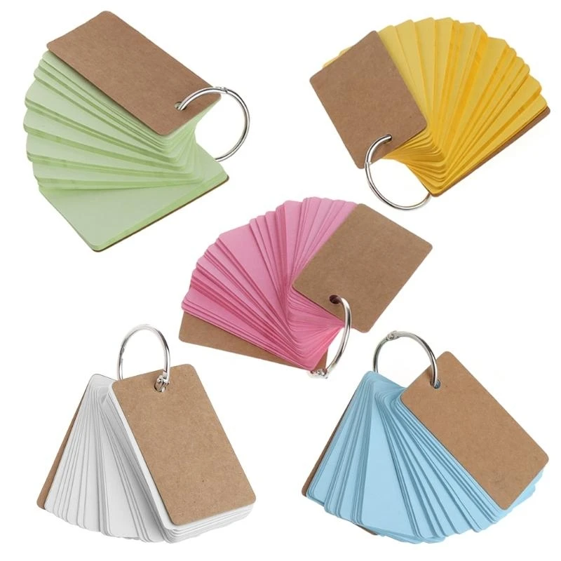 W89C Kraft Paper Binder Ring Easy Flash Card