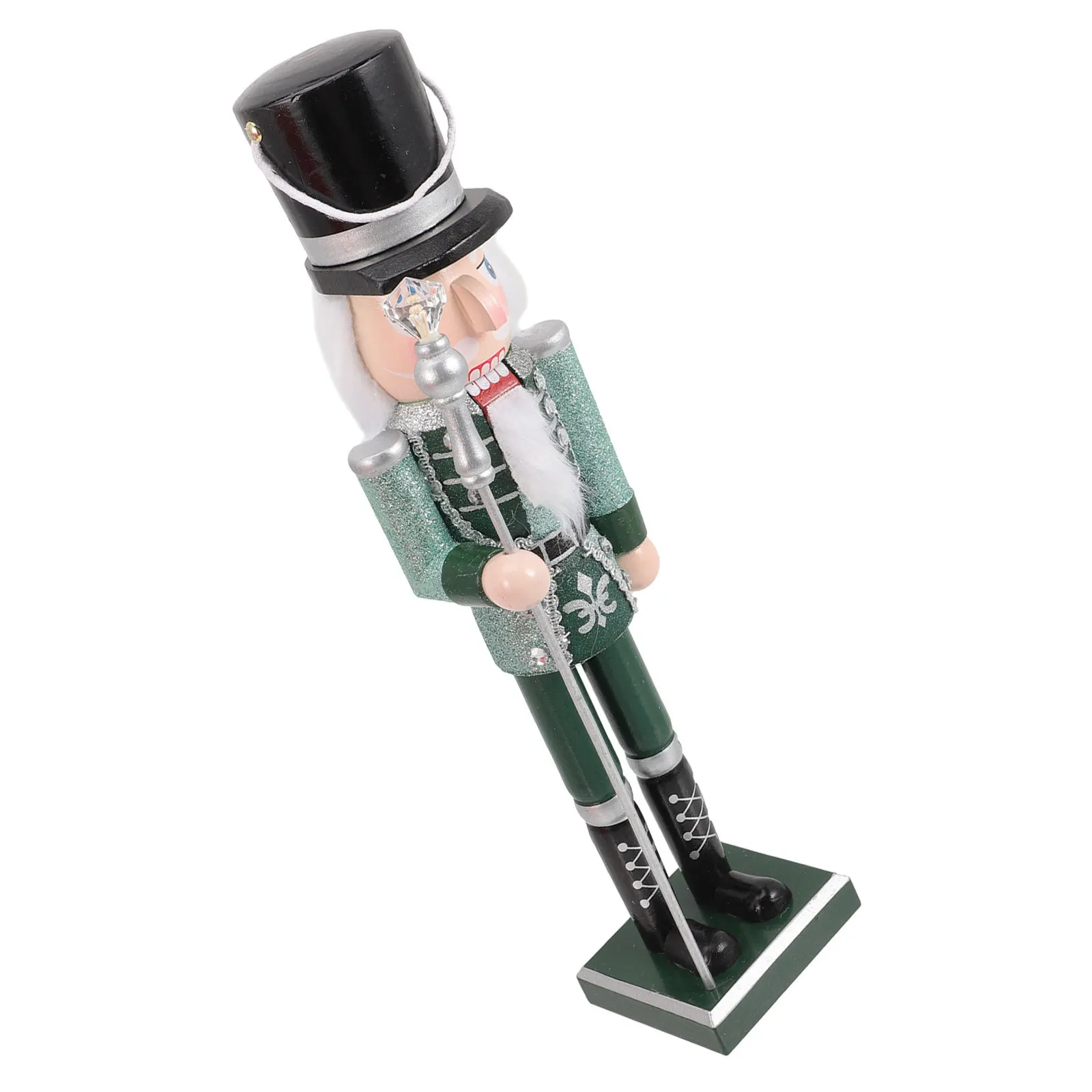 

38Cm Red Wooden Nutcracker Soldier Ornamental Holiday Figure for Christmas Decorative Arrangements and Seasonal Displays