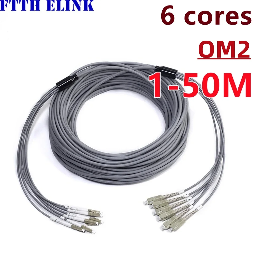 

1M-50M 6 core OM2 Armored fiber patchcord MM 6C SC LC FC ST APC multimode 6 fibers optical jumper cable ftthELINK 20M 30M 40M