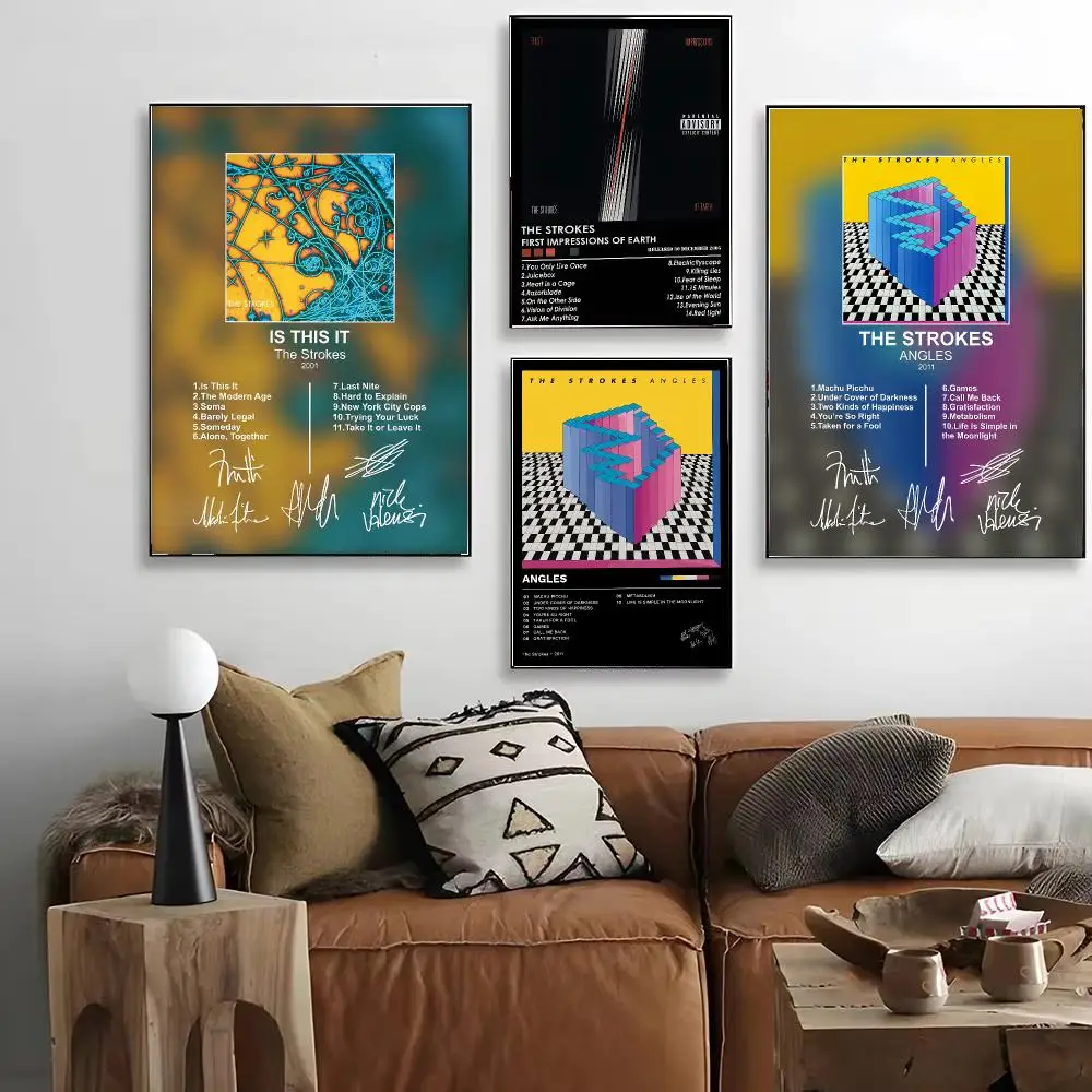 T-The Strokes Poster HD Art Decorative Wall Art Waterproof Home Décor for Living Room Bedroom Café Stylish Gift