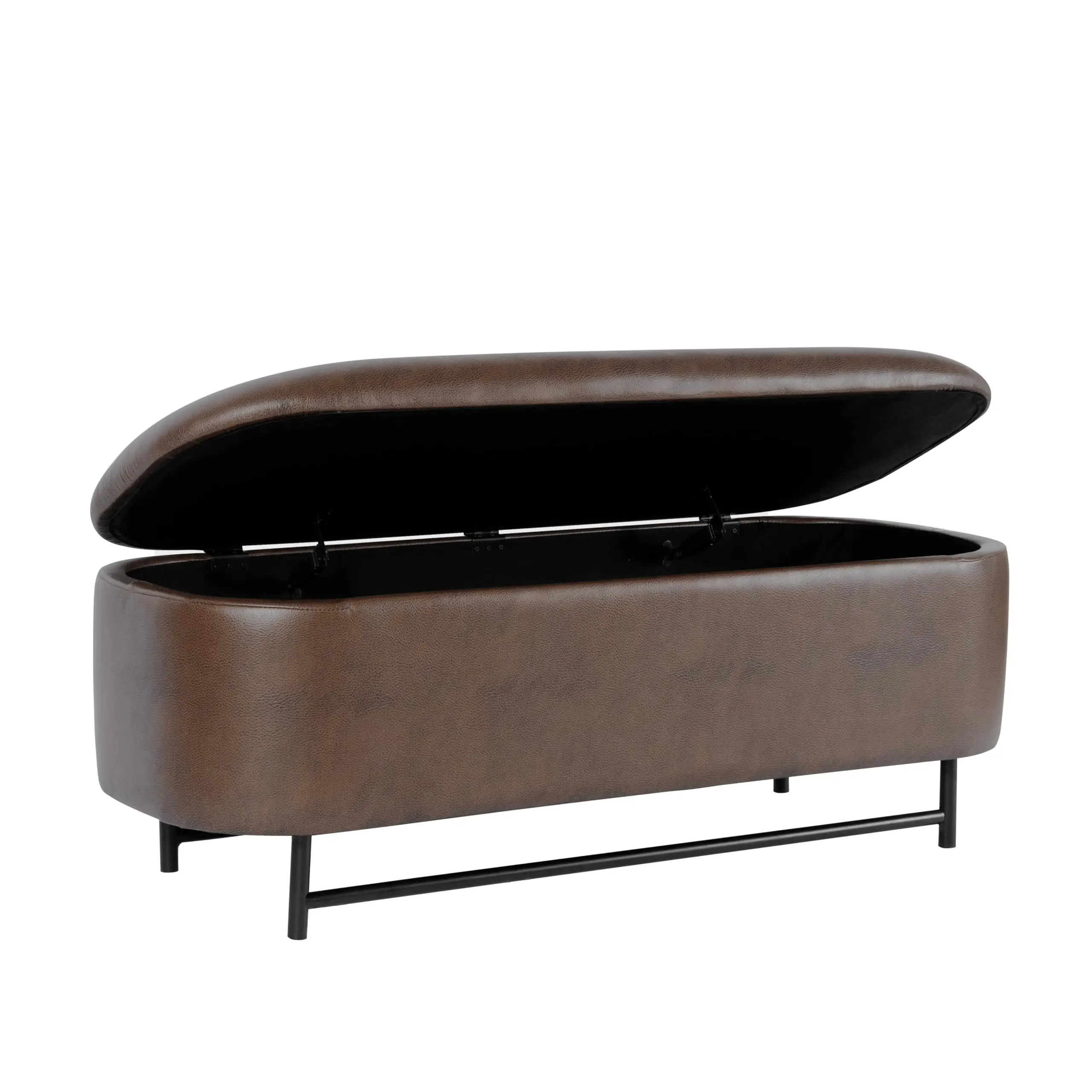 Modern Storage Bench With Metal Legs For Living Room Bedroom