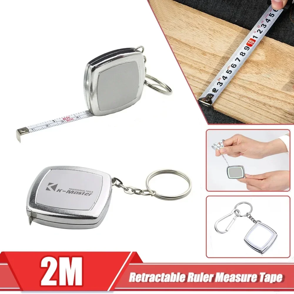 Pequeno Aço Fita Métrica Chaveiro Mini Bolso Fita Métrica Portátil