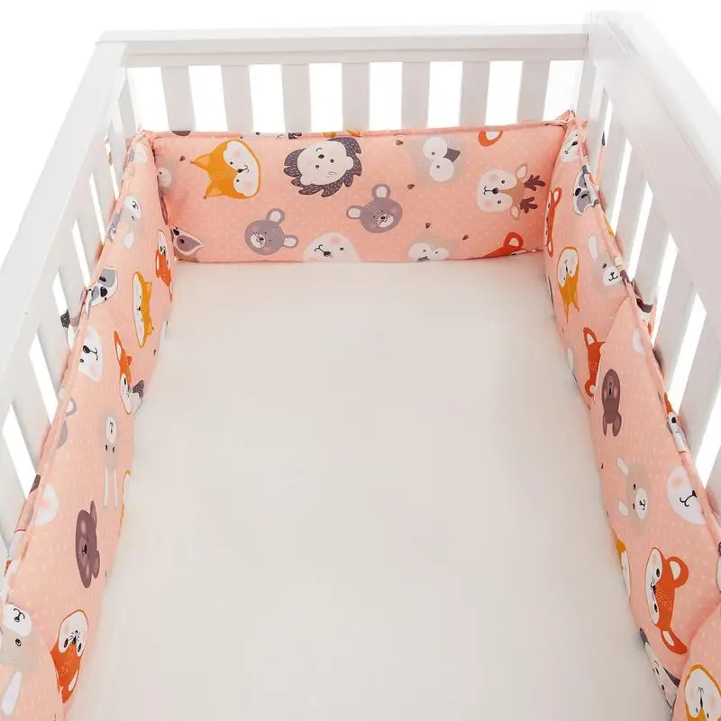 

4pcs Crib Children Protective Pad Sets Cotton Lining Prevent Bumperless Crib Bedding Set For Baby Children Protective Lining