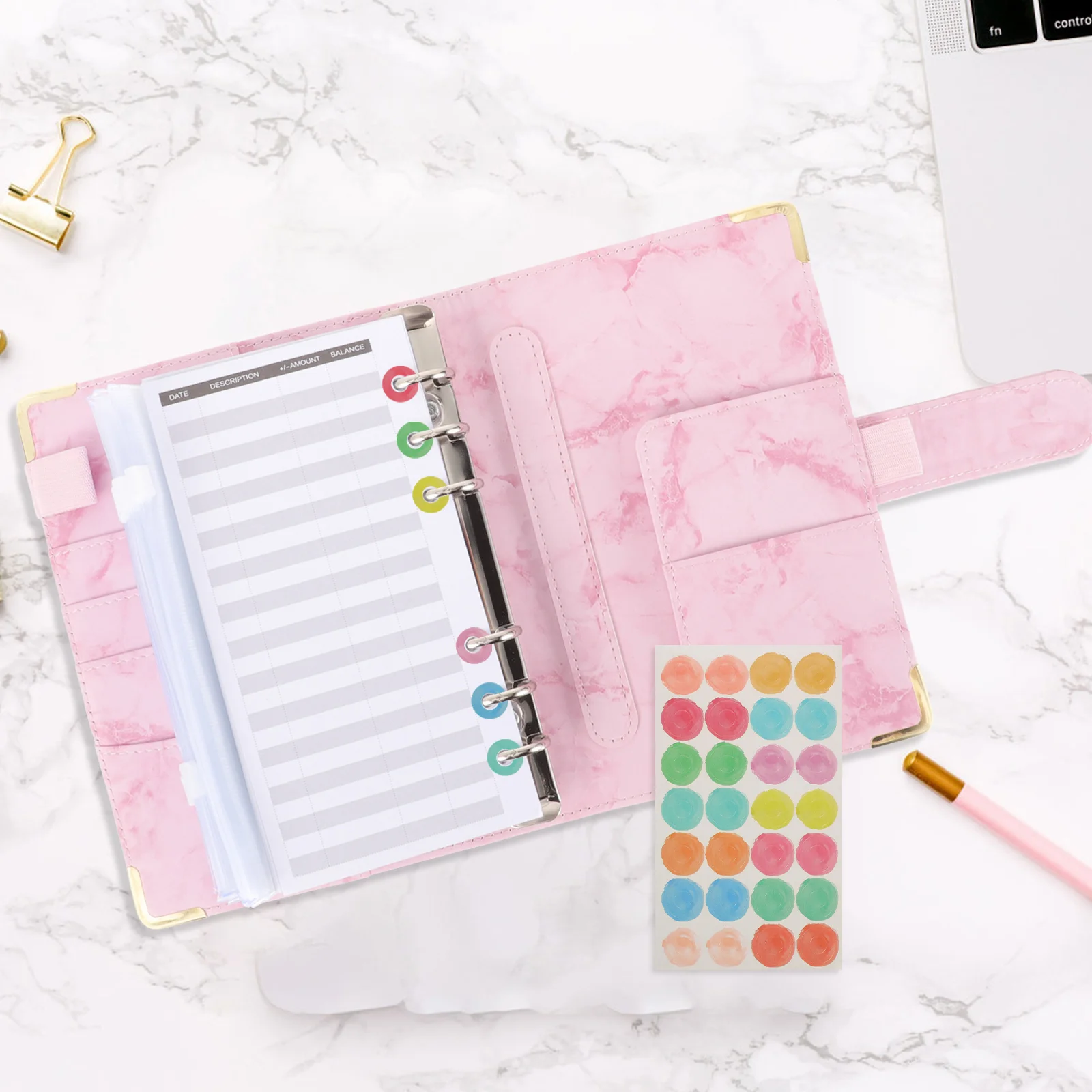 20 Sheets Loose-leaf Hole Patching Stickers Label Reinforcement Labels Paper The Circle Binder Ring