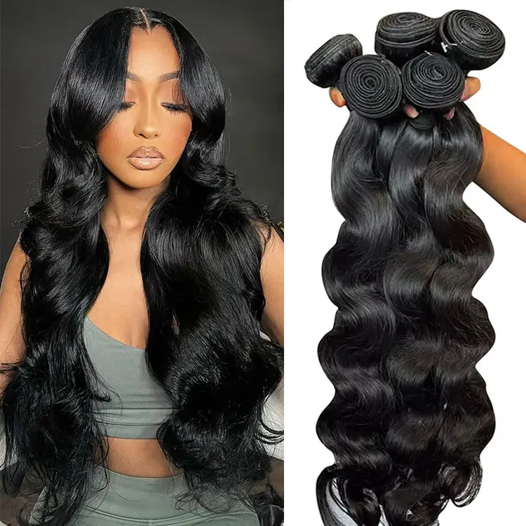 

Наборы волос Body Wave 30-36 дюймов, 3-4 шт., 100% натуральные необработанные бразильские волосы Virgin Weave, 16A, для наращивания