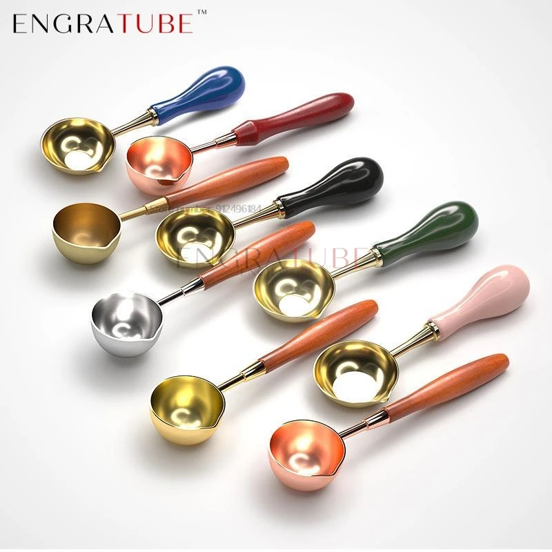 

Retro Solid Wood Sealing Wax Spoon Wood Handle Spoon Wax Heater Furnace Stove Decorative Craft Gift Seal Wax Craft Supplies