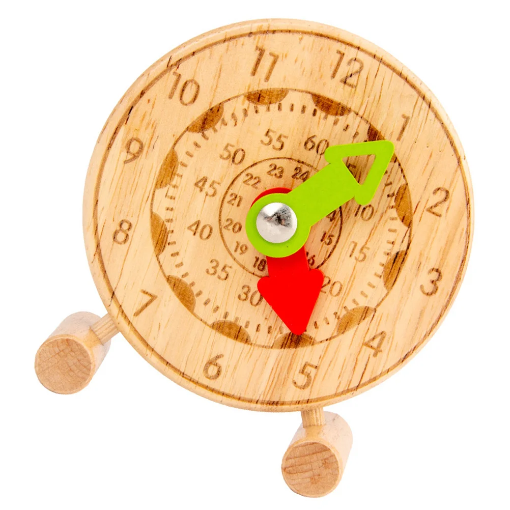 Orologio con numeri in legno Giocattolo educativo per la cognizione del tempo per bambini Sviluppo delle abilità motorie fini Apprendimento dell'ordinamento delle forme colorate
