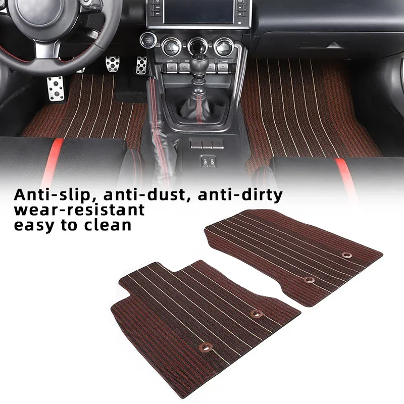 

For 2022-2024 Toyota 86 / Subaru BRZ front silk circle foot mats inside the car anti-skid dustproof anti-dirty accessories