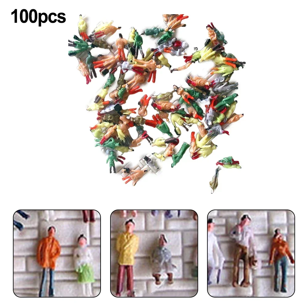 100PCS Scale Model Miniature Figures N Scale Painted Scenes Modelling People Assorted Poses DIY Character 1：87 Painted model