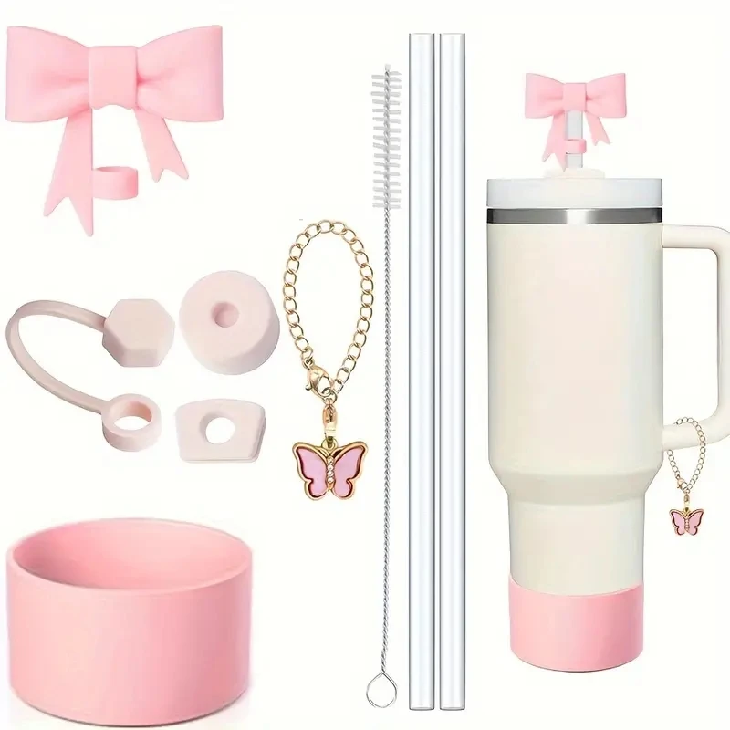 9pcs Accessories for 40oz Stanley Tumbler Cup 3pcs Spill Proof Stopper 1pc 10mm Straw Cover Cap for Decoration