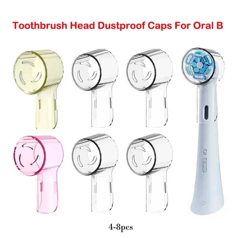 Toothbrush Head Covers Caps For Oral B Replacement Brush Heads and iO Series Electric Toothbrush Head Dustproof Protector 4/8PCS