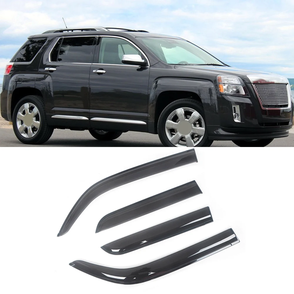 

For GMC Terrain 2010-2021 Auto Side Window Wind Deflectors Visors Black Rain Guard Door Visor Vent Shades Dark Smoke Ventvisor