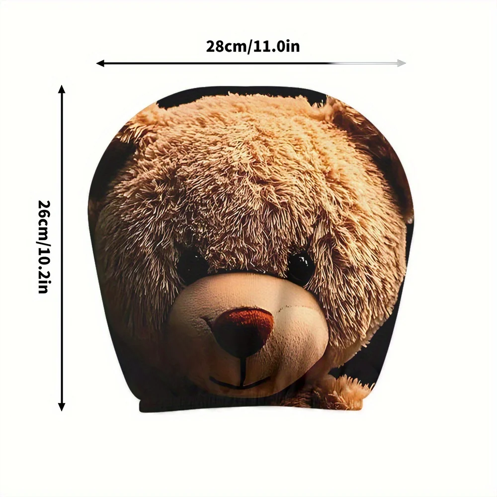 قطعتان من أغطية مسند رأس السيارة العالمي القابل للتنفس بنمط دمية دب، هدية احتفالية لتزيين ملحقات السيارة الداخلية