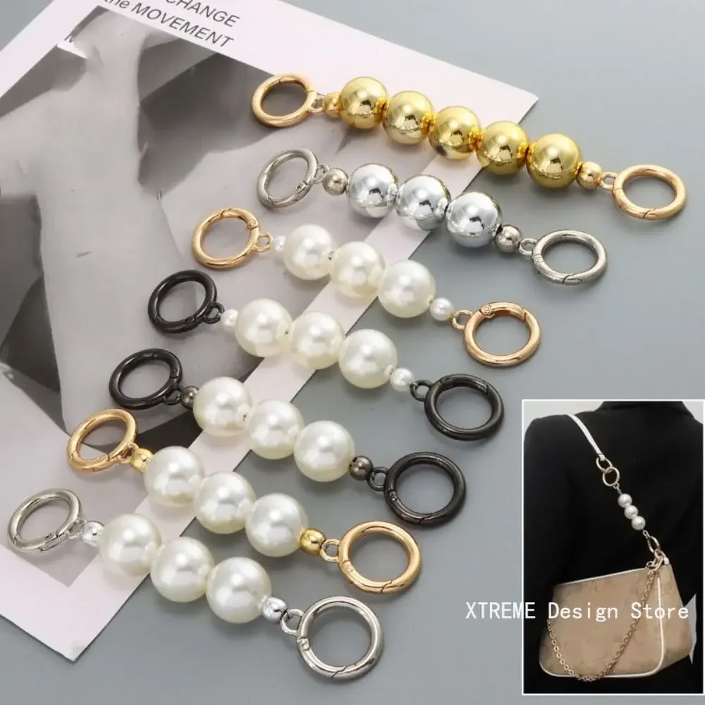 Pearl Purse Chain Strap Extender for Cross-Body Shoulder Bag Handbag DIY Purse Replacement Charms Bag Accessories