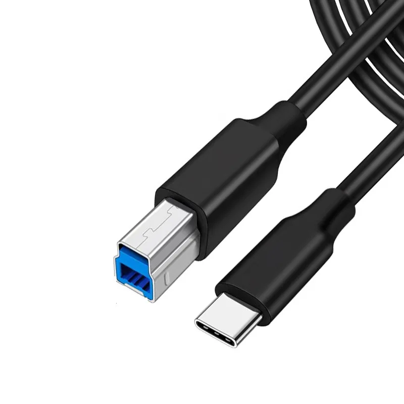 USB 3.0 Type-C to B Data Cable USB-C-Male to USB B-Male Cable for Laptop Docking Station External Hard Drives Printer Scanner