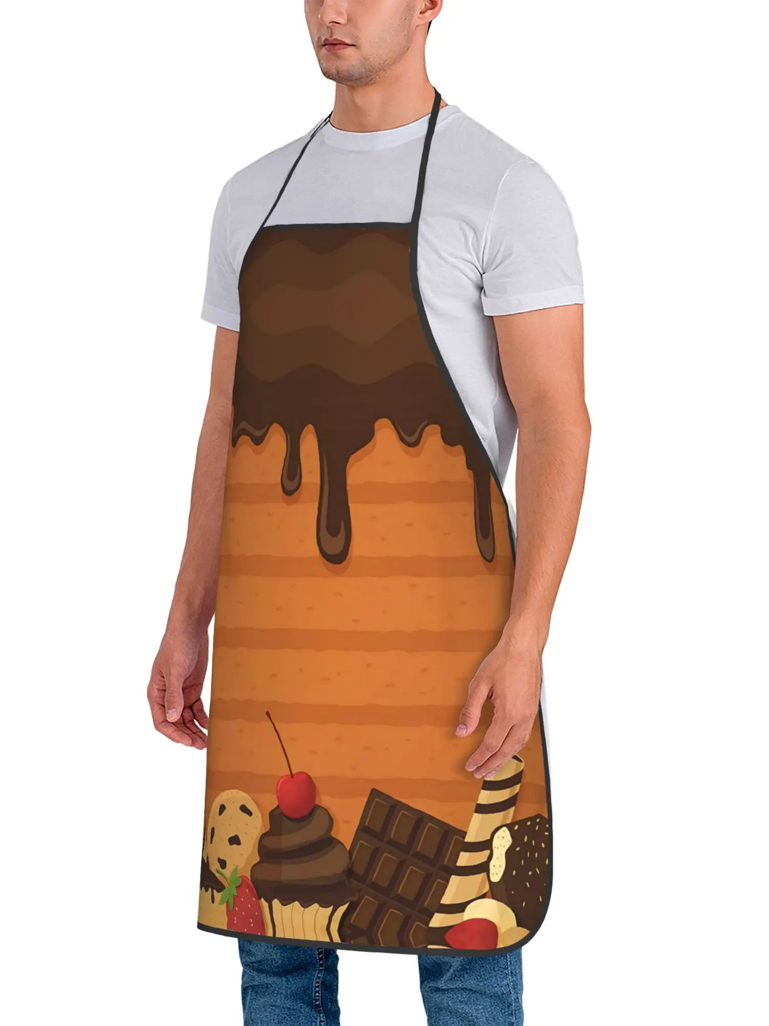 Ice Cream Print Unisex Apron, Stain-Resistant, Kitchen Work Apron