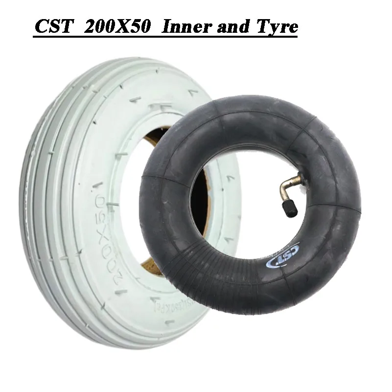 8-inch CST 200x50 gray outer tire for electric wheelchair front wheel inflatable tire with 200x50 inner tire