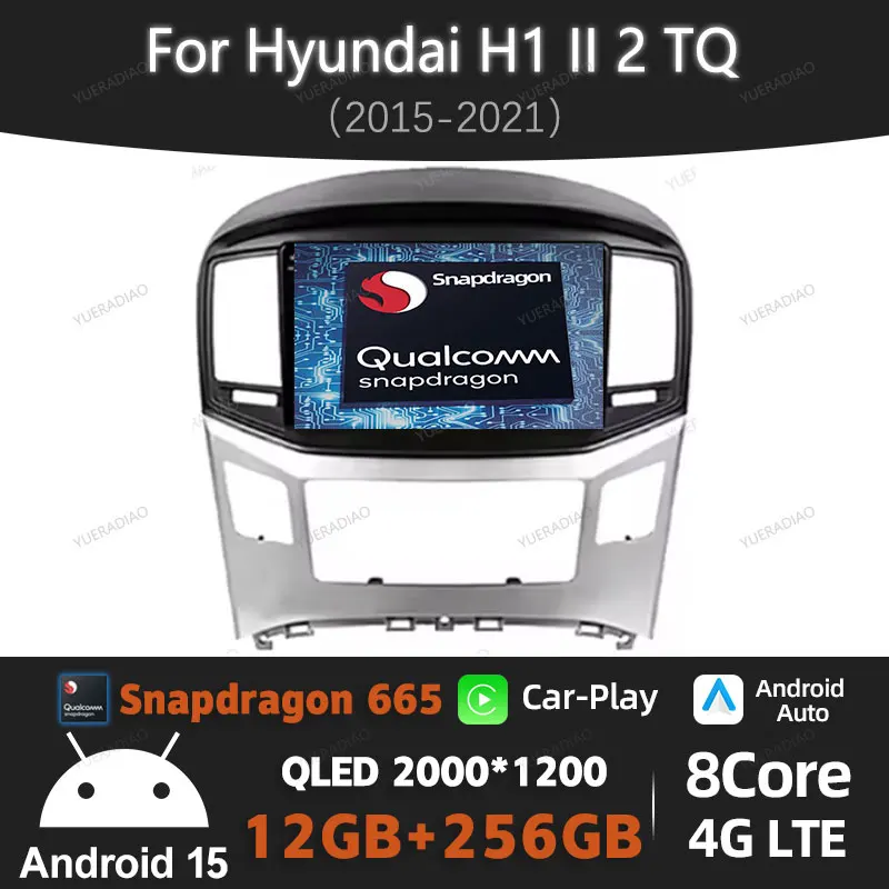 

Android 15 Car Radio For Hyundai H1 II 2 TQ 2015 - 2021 Qualcomm Head Unit Multimedia Stereo Video Player BT GPS NAVI 2DIN QLED