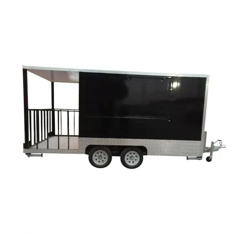 รถเข็นขายอาหารไม้ขนาดใหญ่ตู้ขายอาหารกลางแจ้งรถขายอาหารฮอตดอก