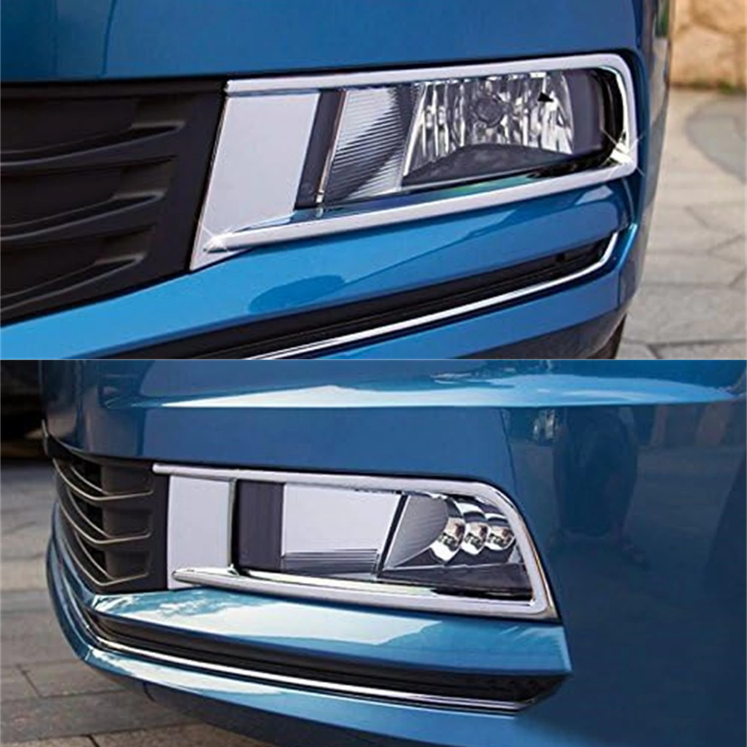 For VW Volkwasgen Touran MK2 2016-2021 Chrome Exterior Front Fog Light Lamp Cover Decor Trim ABS Car Accessories 2pcs