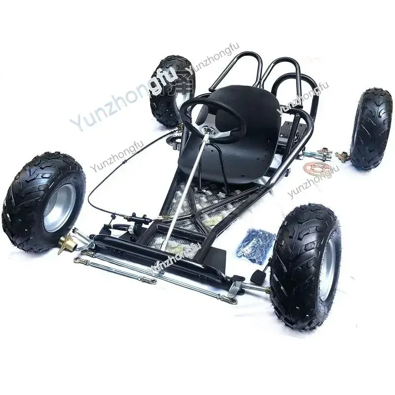 Go-Kart Four-Wheel Motorcycle Kart Accessories Full Set Frame Assembly Body Front Steering a Rear Axle Wheels