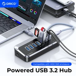 ORICO ABS Powered 5Gbps HUB PD18W Charging USB 3.2 Type C hub Card Reader Splitter With Power Adapter for Desktop PC Accessories