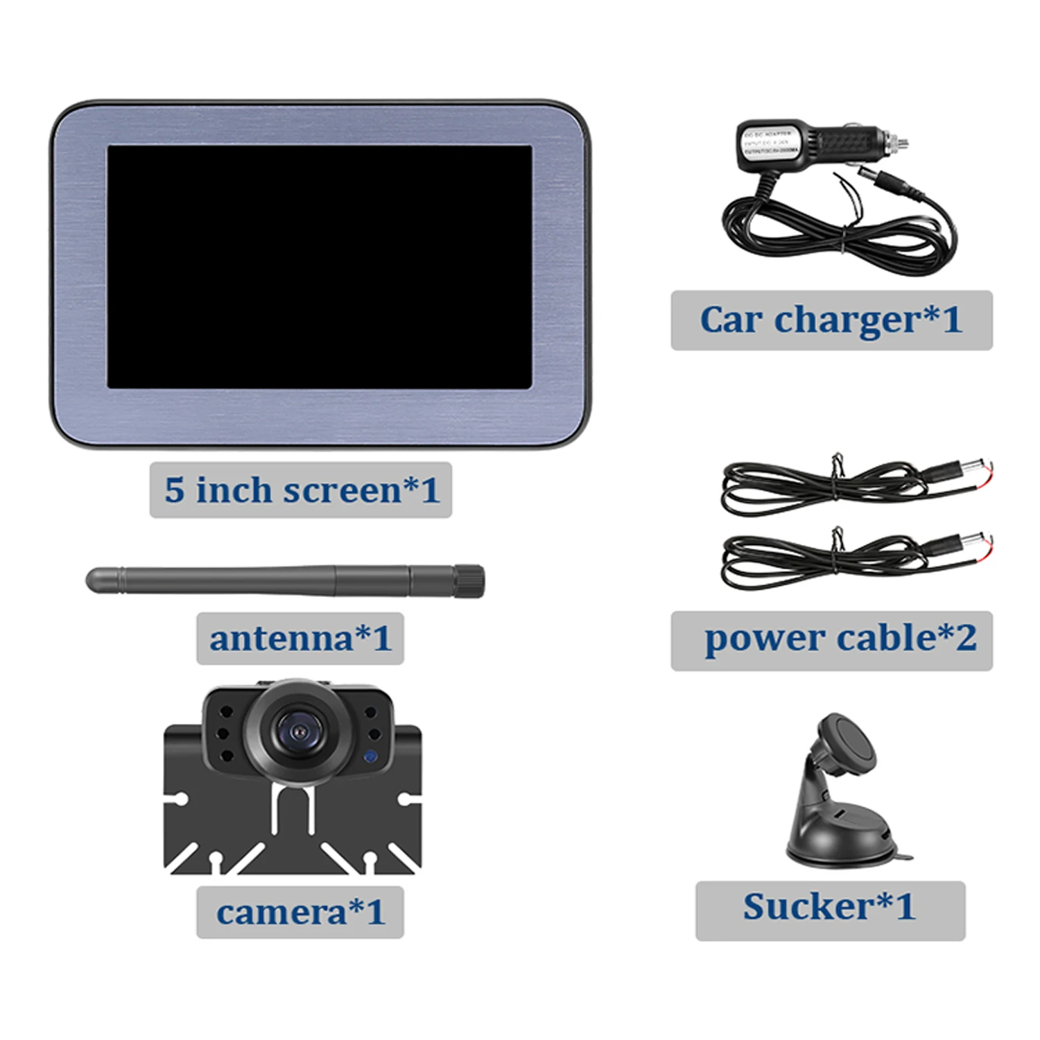5 Inch Mirror Car Monitor Wireless Backup Camera Kit Reverse Parking Aid For Commercial Vehicle Surveillance