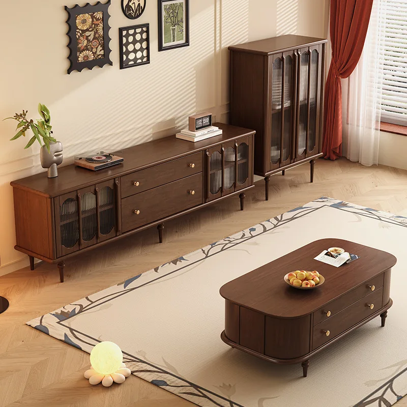 باب خزانة زجاجية على طراز العصور الوسطى، خزانة صوتية وبصرية من الخشب الصلب، تصميم أمريكي لغرفة المعيشة، جدار تخزين، خزانة تلفزيون، كابينة جانبية #2