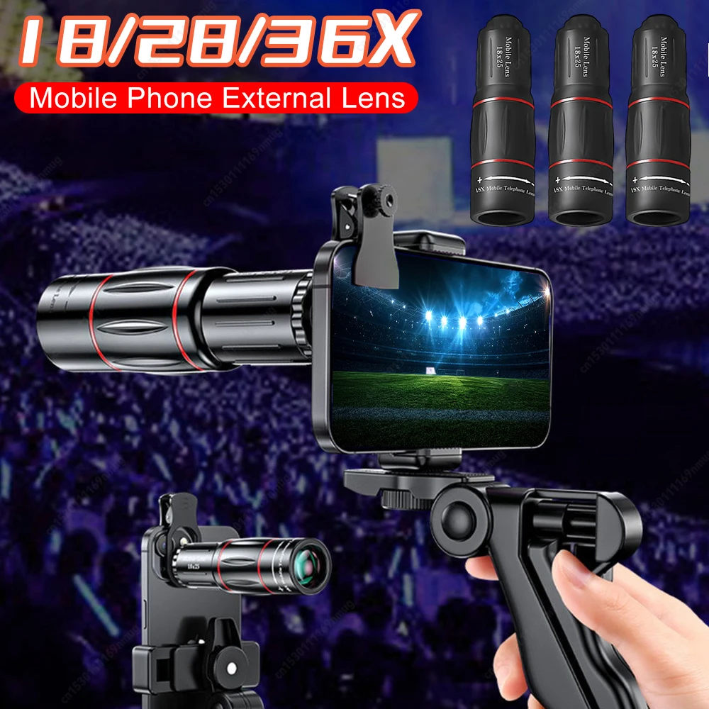 18/28/36X أحادي تلسكوب كليب على التكبير HD عدسة تلسكوب عالمية عدسة تلسكوب بصري للتخييم الصيد الرياضة #1