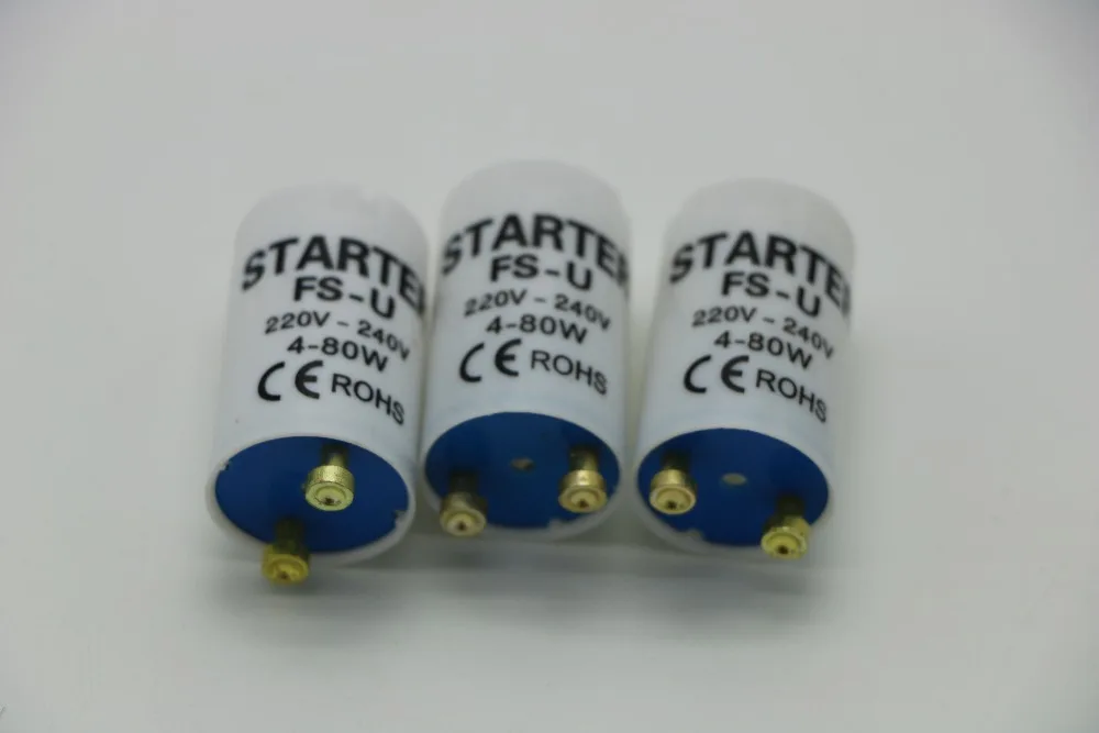 10pcs/lot Fluorescent  Tube Starter Environment-friendly Flame-retardant Copper 4-80W 220V-240V Safe Fuse Starter