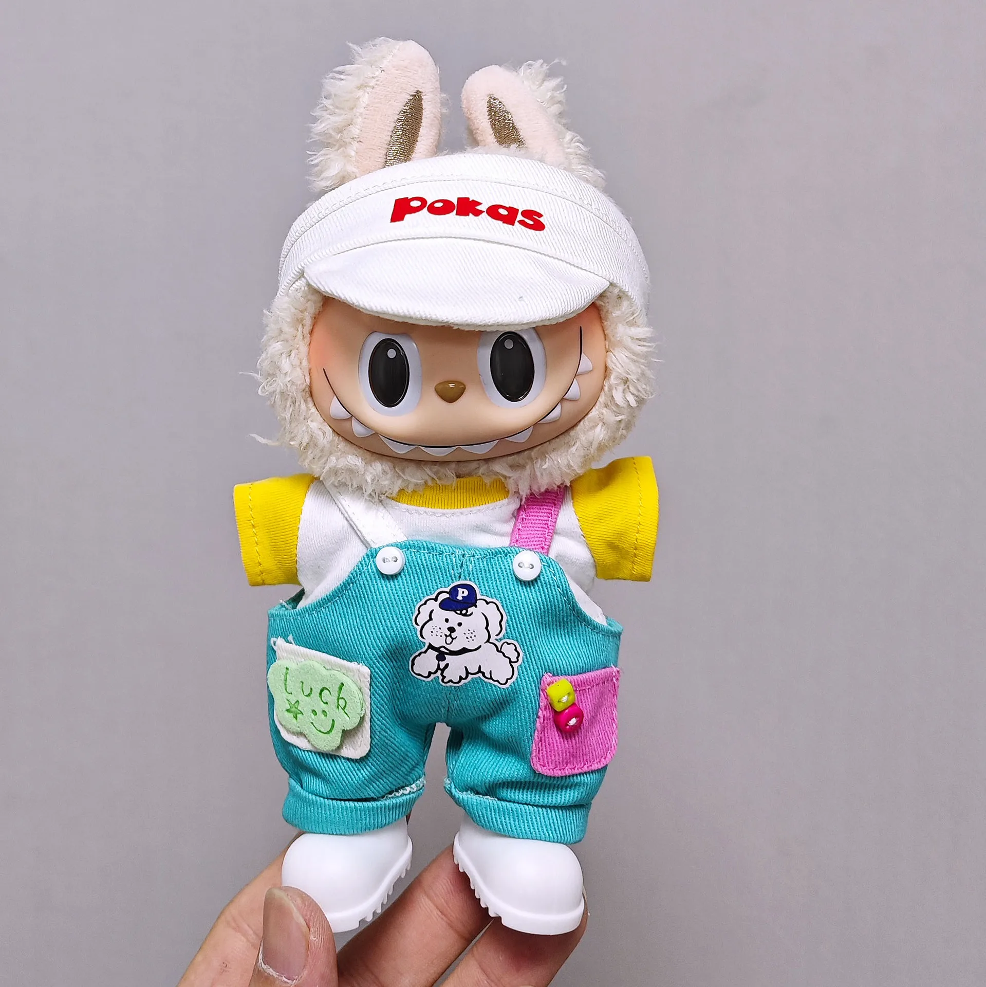 

For Labubu Select Children's Clothing 15cm - 17cm Rainbow Puppy Clothes and Shoes Three-piece Set Labubu Universal Clothing