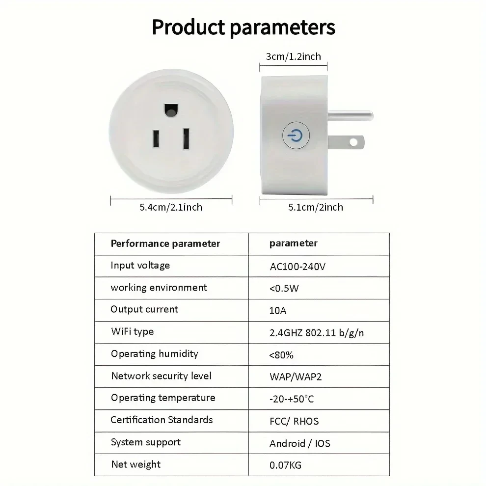 100-240V Wifi Smart Plug UNS Standard Wireless Outlet 10A APP Remote Voice Control Timing Schalter Unterstützung alexa Google Assistent