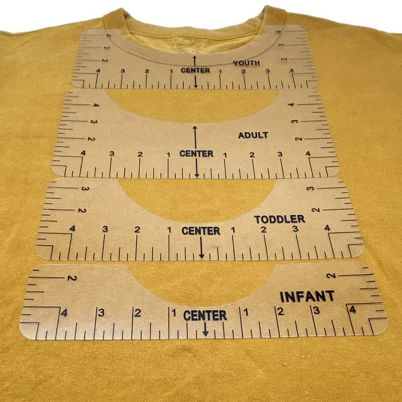 B62B T-Shirt Ruler Guide Alignment Tool for Vinyl, Alignment Tool for Graphics T Shirt Centering Tool (Clear & Transparent)
