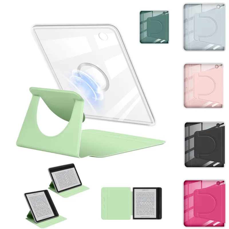 360 °   غطاء ذكي مغناطيسي قابل للدوران 2 في 1 لـ Tolino Vision Color 2024 7 بوصة حافظة Vision6 7 بوصة حافظة خلفية شفافة للكتاب الإلكتروني