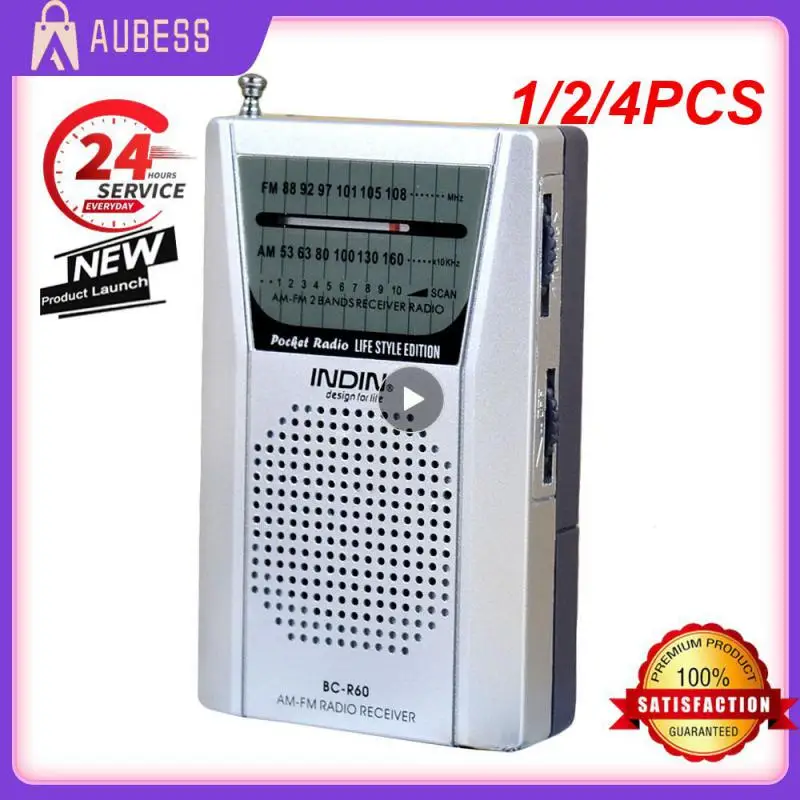 

1/2/4PCS Telescopic Antenna Easy-to-use Clear Sound Portable Radio User-friendly Dual-band World Receiver Sports Pocket Radio