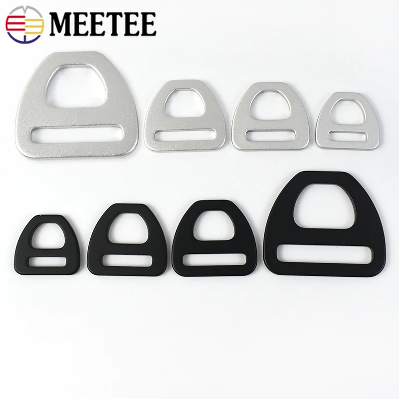 Meetee 2/5/10Pcs 15-38mm Metal Triangle O D Ring Buckles Webbing Belt Connect Clasp Hook Pet Collar Bag Strap Adjust Clasps