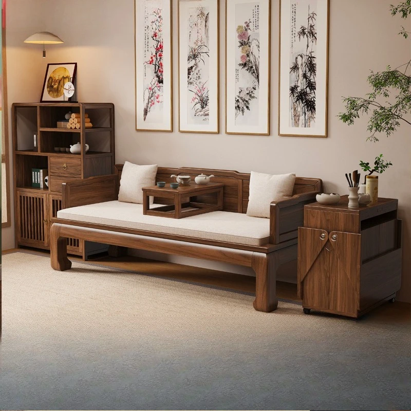 Source Factory Arhat Integrated Dual-purpose Tea Table New Living Room Thickened Tiger Foot Sofa Bed
