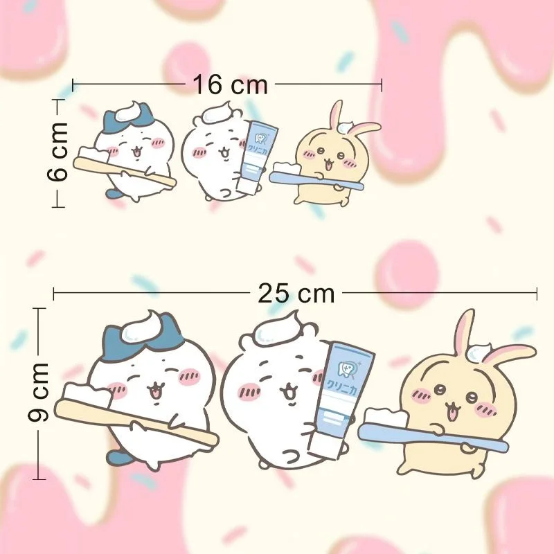 Hot Chiikawa Mirror Stickers Strong Adhesive Clear Print Waterproof Removable Decorative Decals Bathroom Vanity Mirror Home Gift view 3