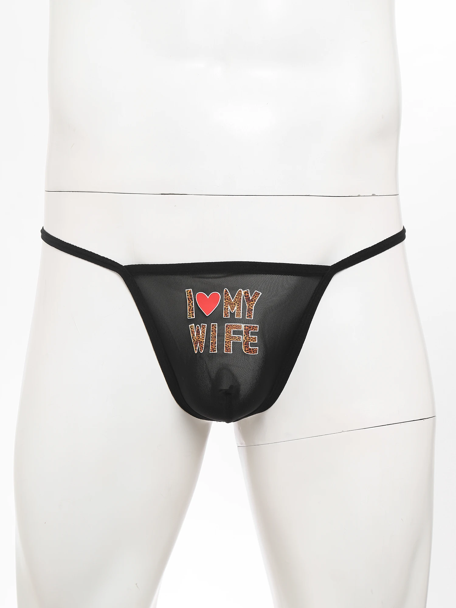 الكبار رجل طباعة ثونغ بقماش شفاف الانتفاخ فو اللؤلؤ سلسلة T-الظهر منخفضة الارتفاع ثونغ ملخصات الملابس الداخلية للمواعدة شهر العسل